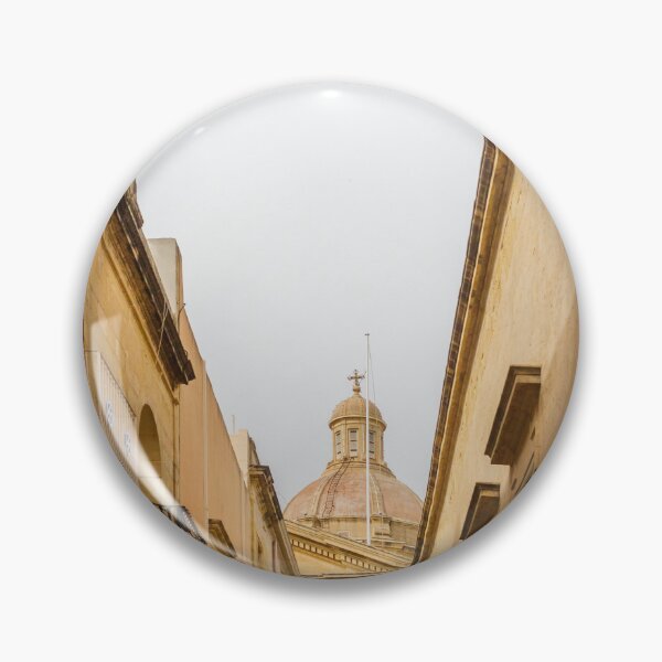 Item preview, Historic Narrow Street Framed By Warm Mediterranean Architecture With A Prominent Stone Dome Above designed and sold by Nmallia.