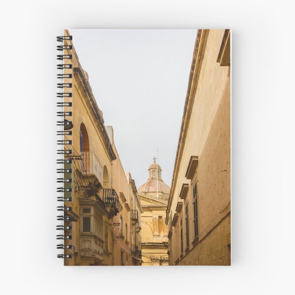 Item preview, Historic Narrow Street Framed By Warm Mediterranean Architecture With A Prominent Stone Dome Above designed and sold by Nmallia.