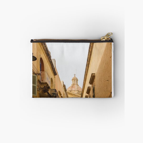 Item preview, Historic Narrow Street Framed By Warm Mediterranean Architecture With A Prominent Stone Dome Above designed and sold by Nmallia.