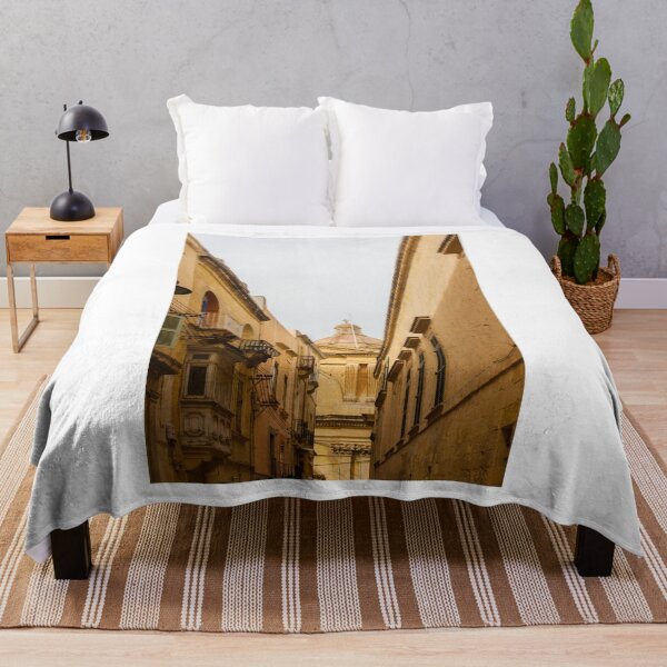 Item preview, Historic Narrow Street Framed By Warm Mediterranean Architecture With A Prominent Stone Dome Above designed and sold by Nmallia.
