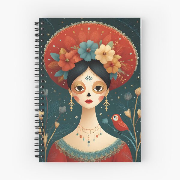 Item preview, Elegant Day of the Dead Portrait with Flowers designed and sold by Artessie.