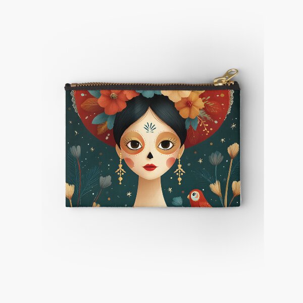 Item preview, Elegant Day of the Dead Portrait with Flowers designed and sold by Artessie.