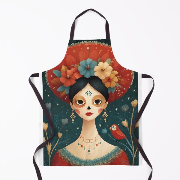 Item preview, Elegant Day of the Dead Portrait with Flowers designed and sold by Artessie.