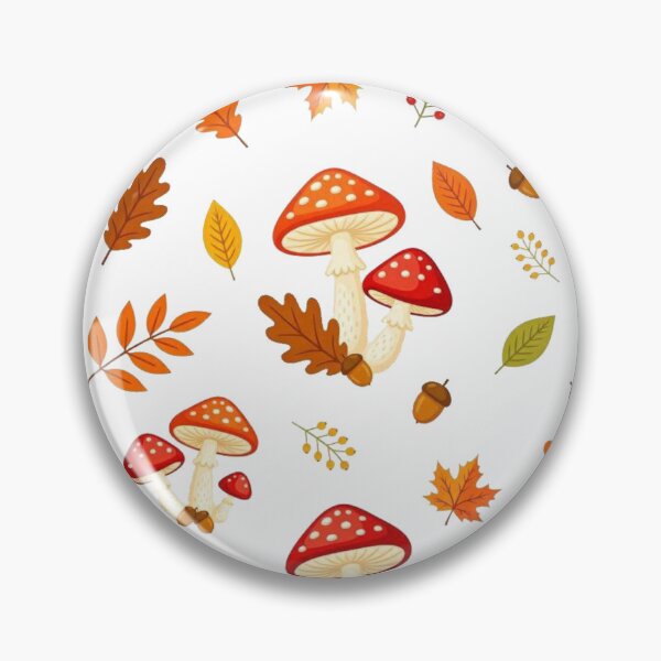 Item preview, Autumn Mushroom & Leaves Seamless Pattern designed and sold by Dabis26.