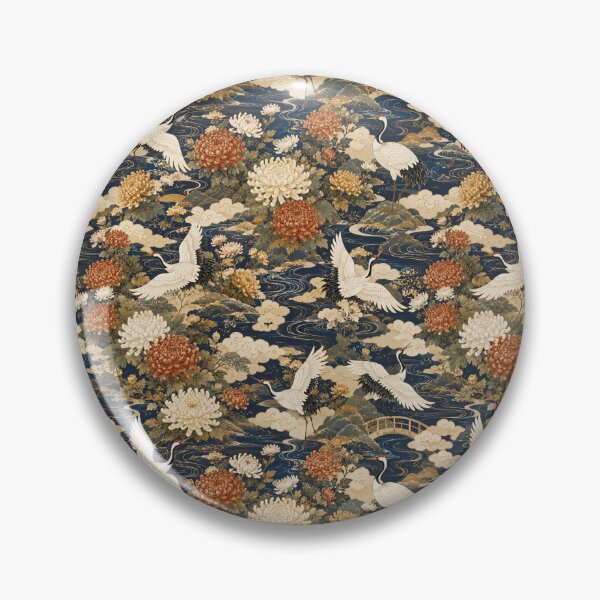 Item preview, Japanese Crane and Chrysanthemum Garden designed and sold by Side Quest Co..