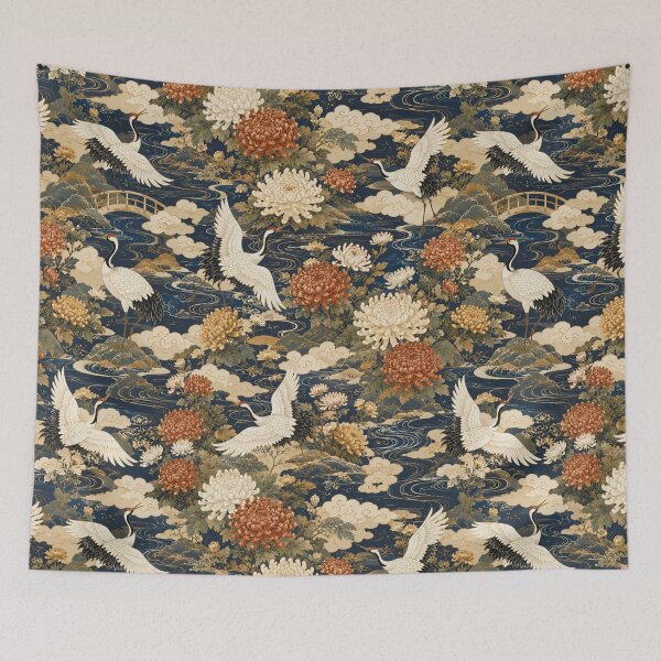 Item preview, Japanese Crane and Chrysanthemum Garden designed and sold by Side Quest Co..