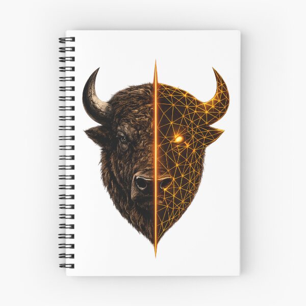 Item preview, Geometric Bison Split Face Western Wildlife Art designed and sold by CreativeMindsetLab.