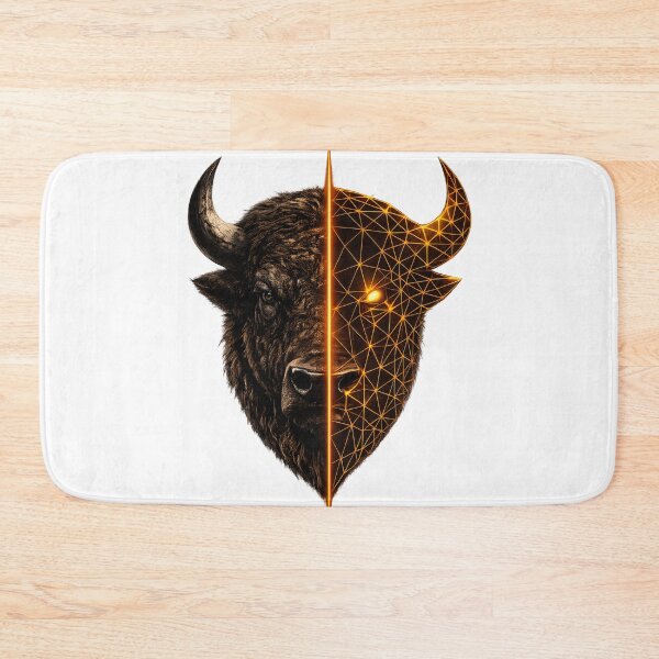 Item preview, Geometric Bison Split Face Western Wildlife Art designed and sold by CreativeMindsetLab.