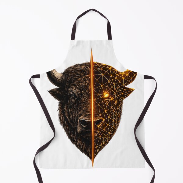 Item preview, Geometric Bison Split Face Western Wildlife Art designed and sold by CreativeMindsetLab.