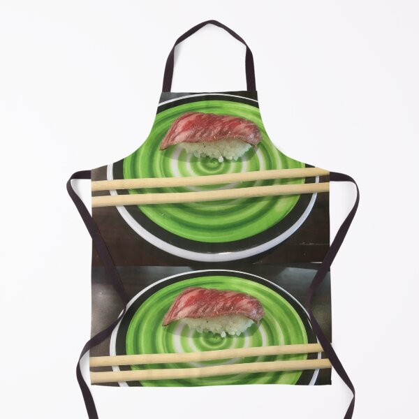 Item preview, Wagyu Beef Nigiri Sushi on Green Plate Art Print designed and sold by KaleChub.