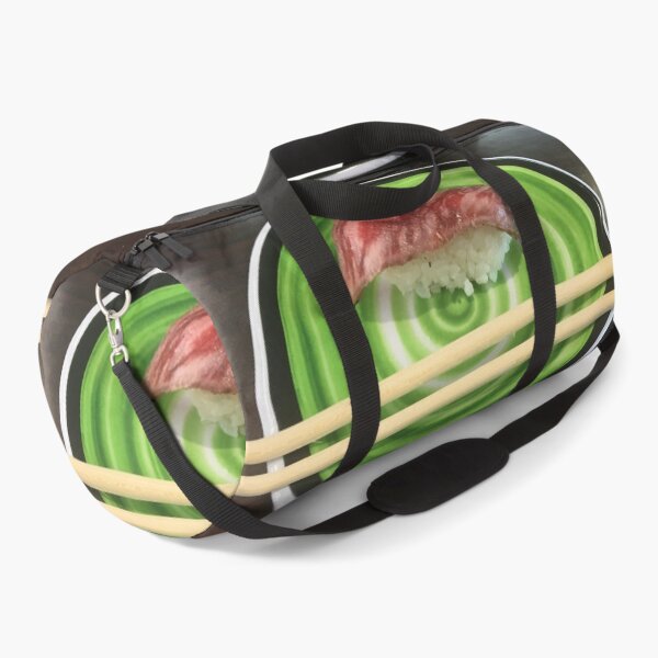 Item preview, Wagyu Beef Nigiri Sushi on Green Plate Art Print designed and sold by KaleChub.