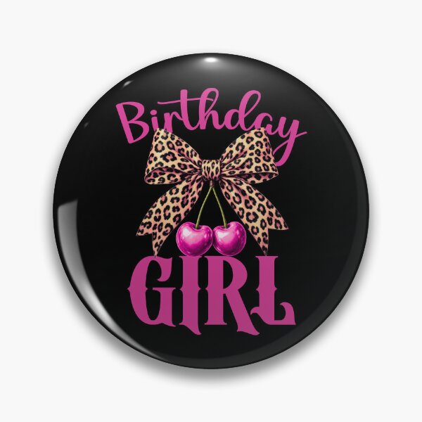 Item preview, Birthday Girl Pink Leopard Bow Pink Cherries Coquette Aesthetic designed and sold by Trendvia .