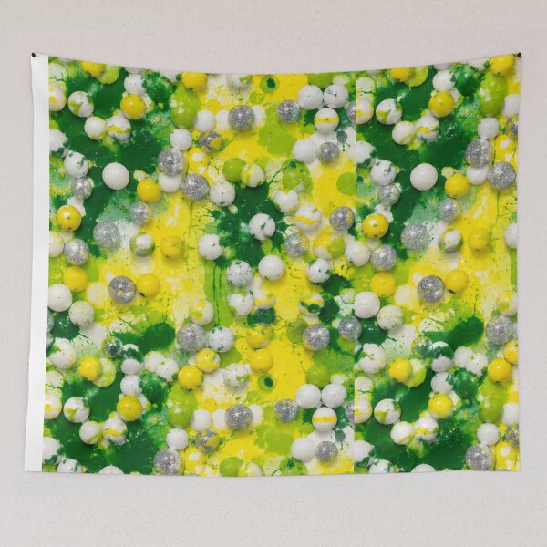 Item preview, Green and Yellow Sphere Mixed Media Mosaic Art designed and sold by THE SPLATTERED HAUS BY SAGE BANKS.
