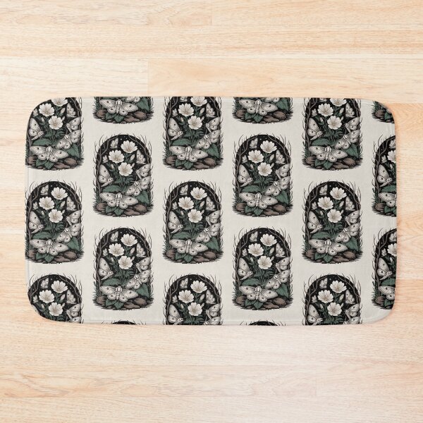 Item preview, White Moths & Flowers Gothic Botanical Arch Art designed and sold by NuvoraNest.