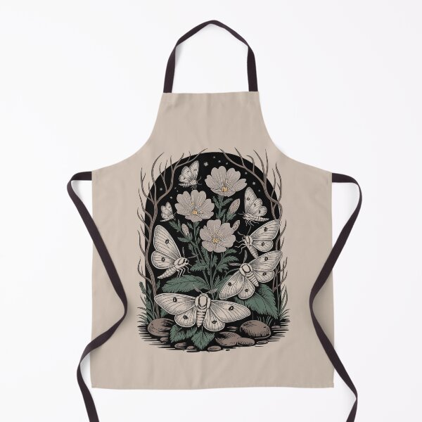 Item preview, White Moths & Flowers Gothic Botanical Arch Art designed and sold by NuvoraNest.