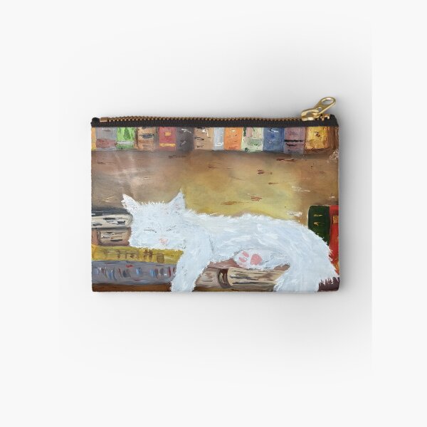 Item preview, Cat Bookshelf Oil Print  designed and sold by ItsKatzie.