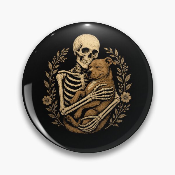 Item preview, Cute Skeleton Hugging Dog Gothic Love designed and sold by Moizento.