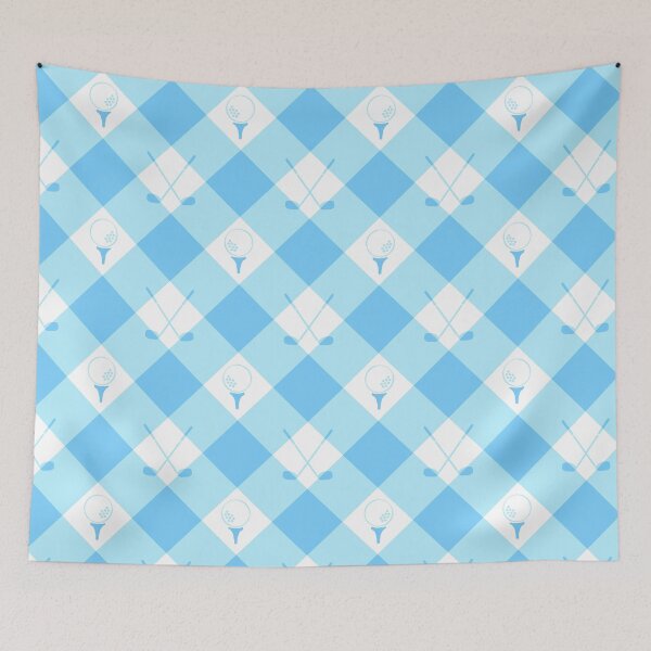 Item preview, Clubhouse Check - blueblue designed and sold by Fabricatemyart.