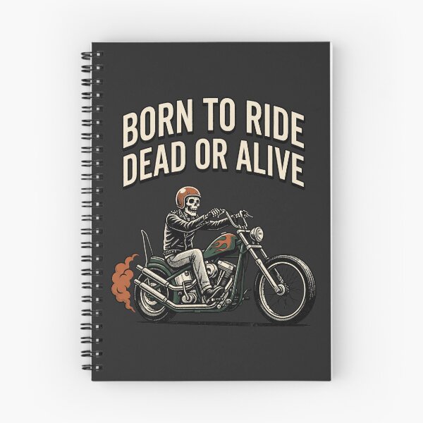 Item preview, Skeleton Biker Halloween Shirt - Born to Ride Dead or Alive Skull Motorcycle designed and sold by RadekArt.