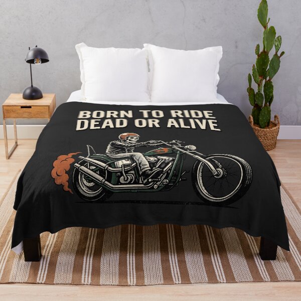 Item preview, Skeleton Biker Halloween Shirt - Born to Ride Dead or Alive Skull Motorcycle designed and sold by RadekArt.