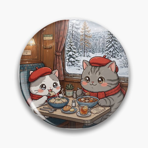 Item preview, Kawaii Cats Trans Siberian Railway Dinner - Freda and Junior Russia Travel designed and sold by MAISON SYLVIE.
