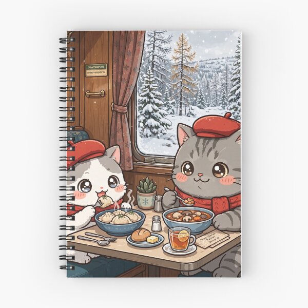 Item preview, Kawaii Cats Trans Siberian Railway Dinner - Freda and Junior Russia Travel designed and sold by MAISON SYLVIE.