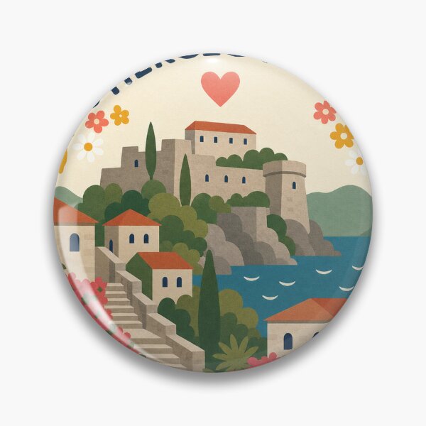 Item preview, Herceg Novi Montenegro Travel Souvenir Modern Folk Art designed and sold by VisualArtsOasis.