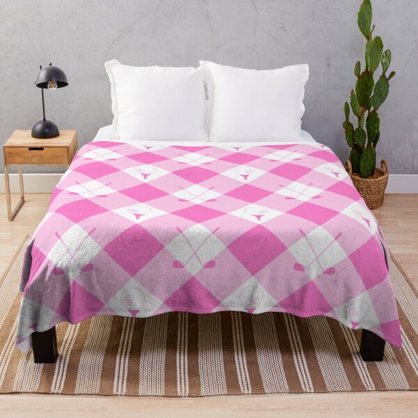 Item preview, Clubhouse Check - pink and white designed and sold by Fabricatemyart.