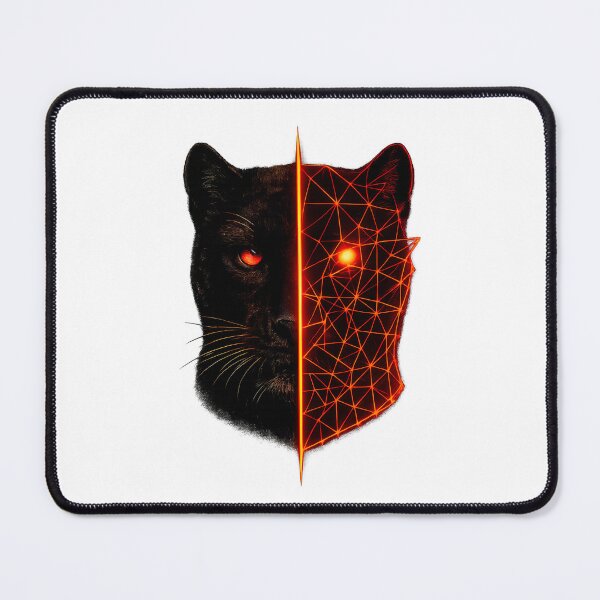 Item preview, Geometric Black Cat Split Face Mystic Art designed and sold by CreativeMindsetLab.