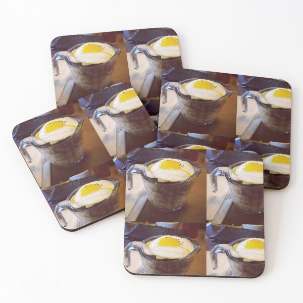 Item preview, Creative Rice Bowl with Fried Egg Served in Measuring Cup Art Print designed and sold by KaleChub.