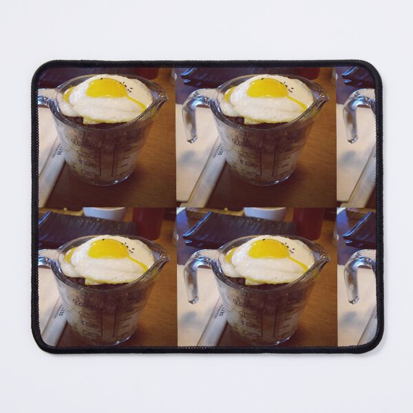 Item preview, Creative Rice Bowl with Fried Egg Served in Measuring Cup Art Print designed and sold by KaleChub.