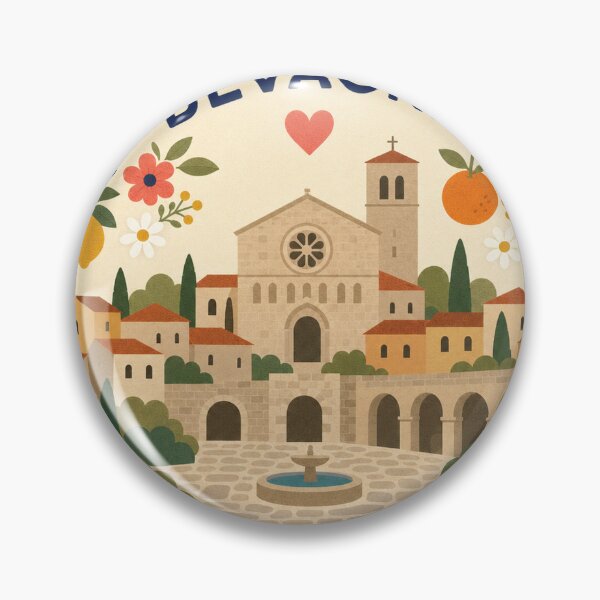 Item preview, Bevagna Italy Travel Souvenir Modern Folk Art designed and sold by VisualArtsOasis.