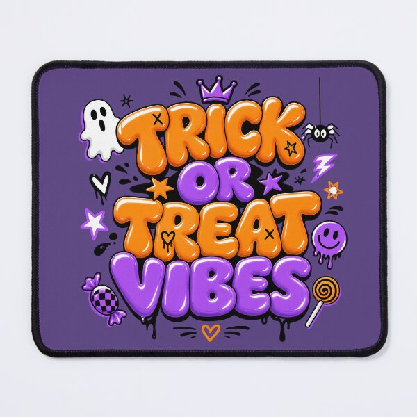 Item preview, Trick or Treat Vibes - Retro Halloween Bubble Typography designed and sold by TatyanaArt.