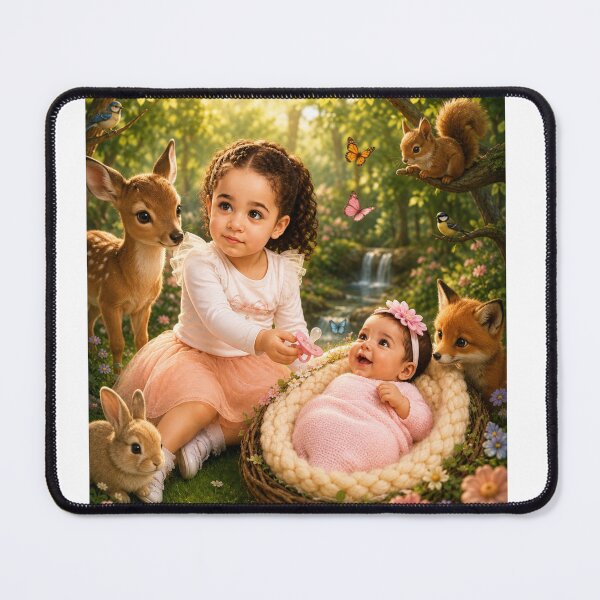 Item preview, Alia and Mira with Their Animal Friends designed and sold by LumivaraGallery.