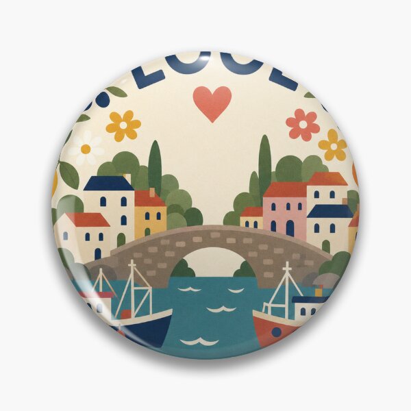Item preview, Looe England Travel Souvenir Modern Folk Art designed and sold by VisualArtsOasis.