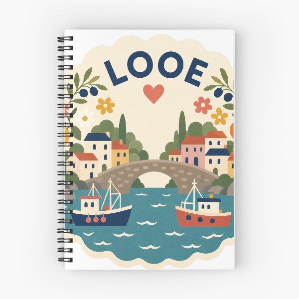 Item preview, Looe England Travel Souvenir Modern Folk Art designed and sold by VisualArtsOasis.