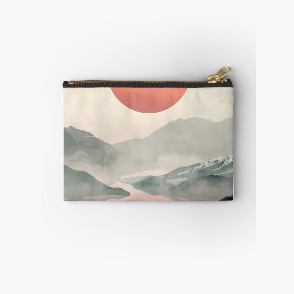 Item preview, Minimalist Japandi Mountain Lake Reflection – Zen Pastel Sun Art designed and sold by Artdavesalzburg.