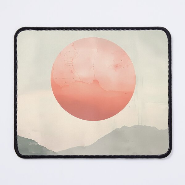 Item preview, Minimalist Japandi Mountain Lake Reflection – Zen Pastel Sun Art designed and sold by Artdavesalzburg.