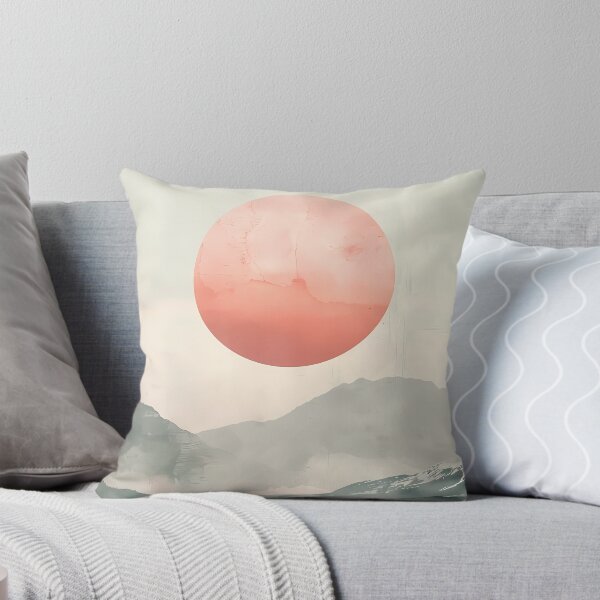 Item preview, Minimalist Japandi Mountain Lake Reflection – Zen Pastel Sun Art designed and sold by Artdavesalzburg.