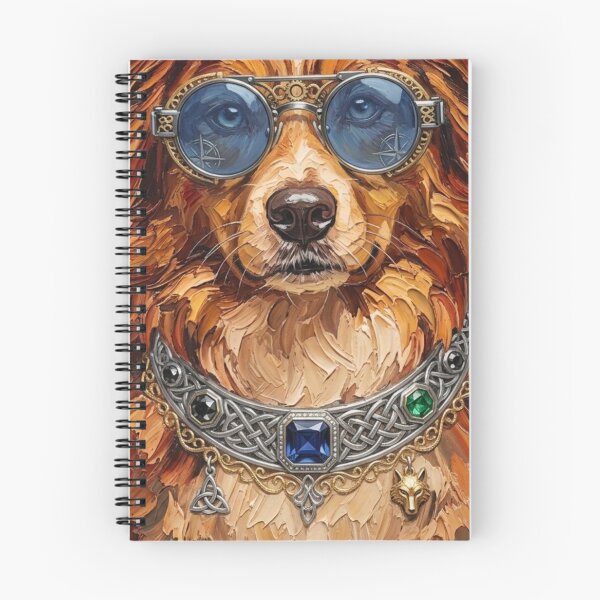 Item preview, Steampunk Australian Shepherd with Jewels - Impasto Oil Painting Dog designed and sold by KiwiArt 2020.