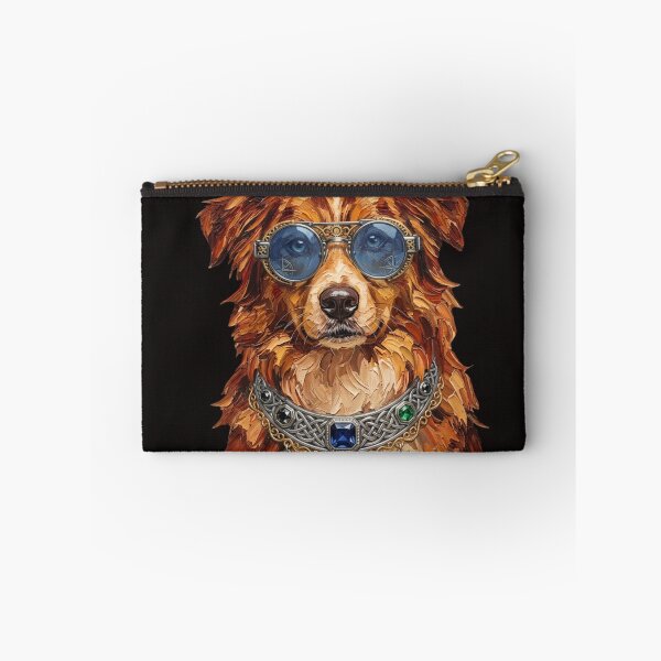 Item preview, Steampunk Australian Shepherd with Jewels - Impasto Oil Painting Dog designed and sold by KiwiArt 2020.