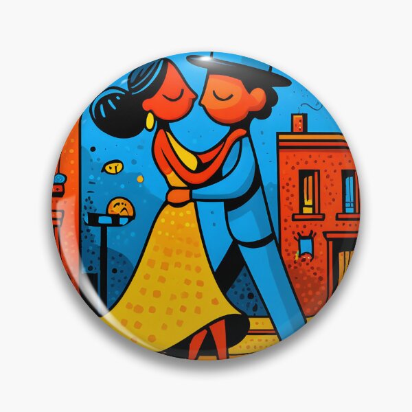 Item preview, Colorful Couple Dancing Under the City Lights designed and sold by Artessie.