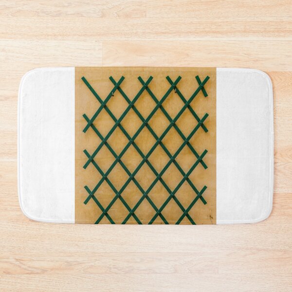 Item preview, Green Wooden Trellis Lattice Mounted On Textured Yellow Wall For Garden Design designed and sold by Nmallia.