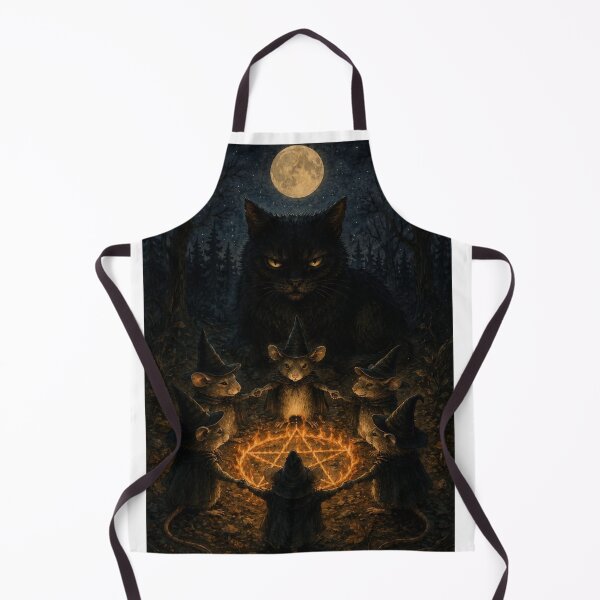 Item preview, Mice Witches Worshipping Black Cat - Funny Halloween Witch Ritual designed and sold by Neurospicy Trolls.
