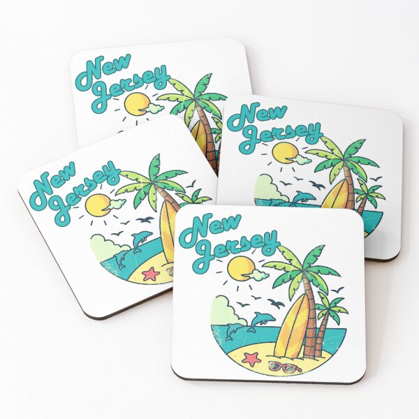 Item preview, New Jersey Beach Vibes | Retro Tropical Sunset Vacation Design designed and sold by DonnaRaine.