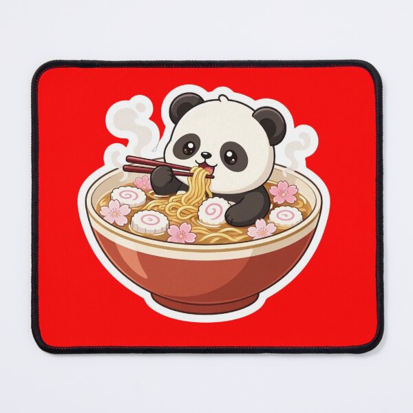 Item preview, Kawaii Panda Eating Japanese Ramen Bowl - Cute Anime Food Art designed and sold by gkhanco.