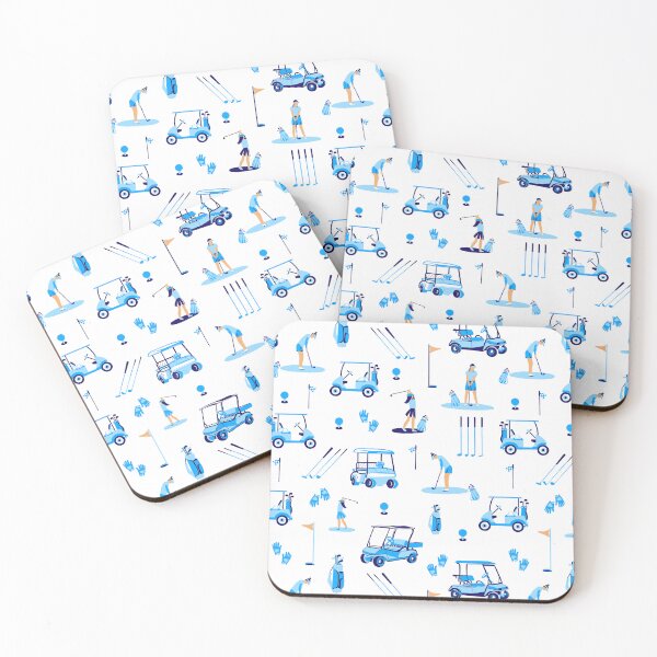 Item preview, Golf Day - monochrome blue designed and sold by Fabricatemyart.