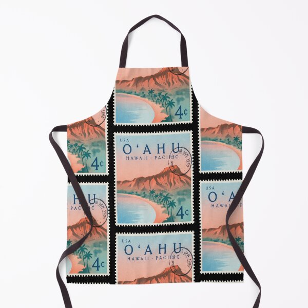 Item preview, Oahu Hawaii Diamond Head Waikiki Crescent Stamp Sticker designed and sold by stickercuffs.