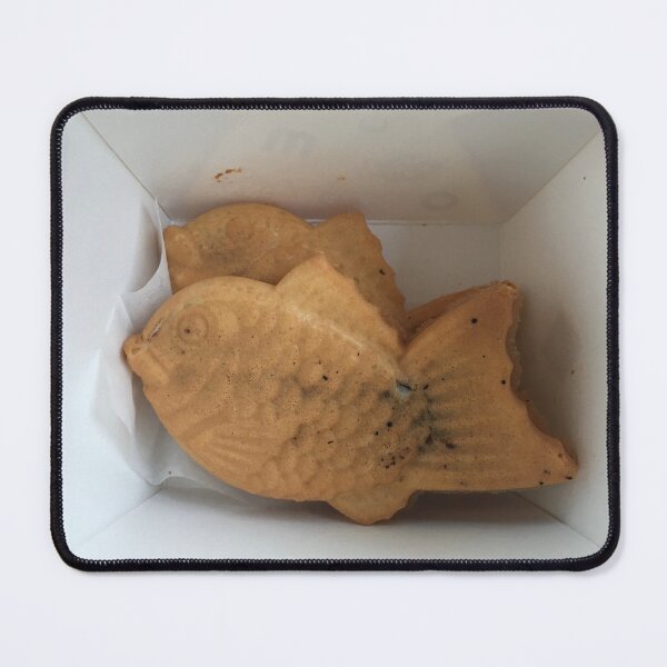 Item preview, Taiyaki Japanese Fish-Shaped Pastry in Box Art Print designed and sold by KaleChub.