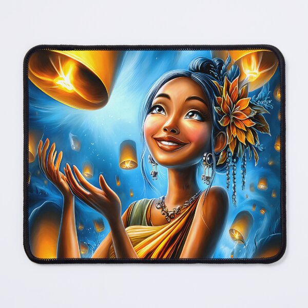 Item preview, Celebration of Joy with Floating Lanterns at Night designed and sold by Artessie.
